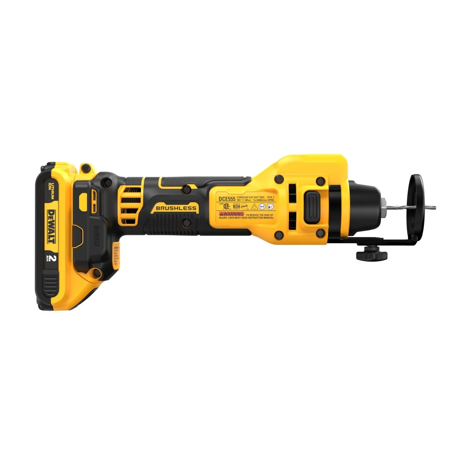 DeWalt DCE555D2 20V MAX XR Brushless Drywall Cut-Out Tool 2.0Ah Kit - Image 4