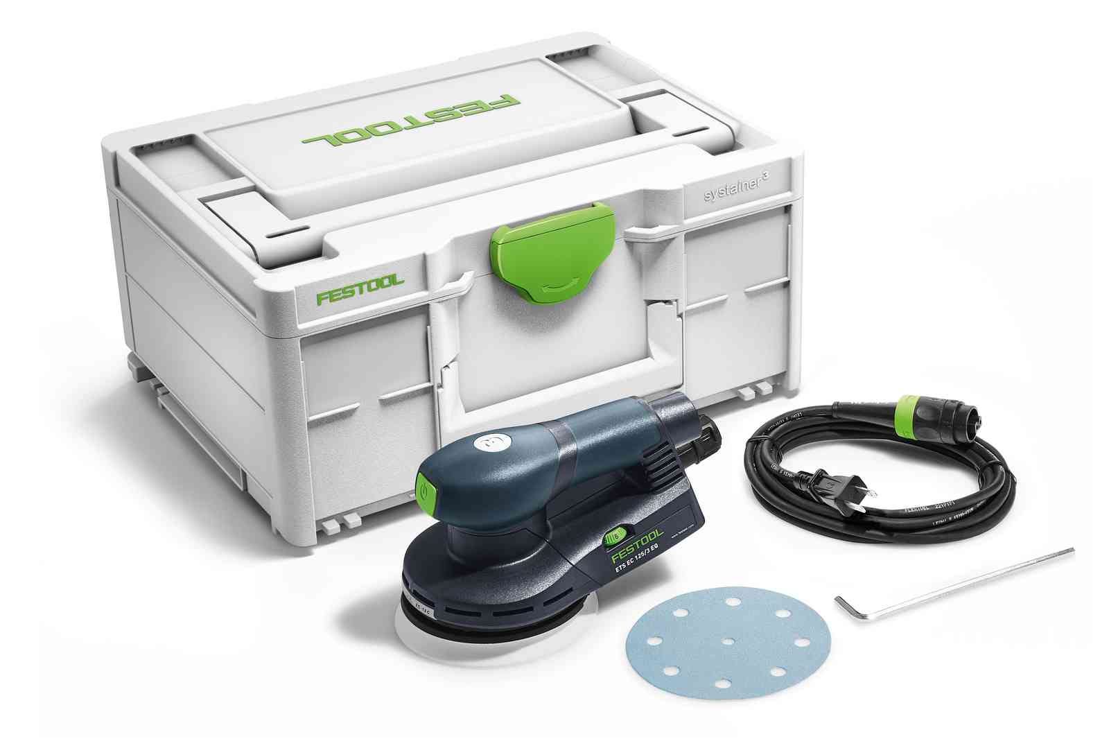 Festool ETS EC 125/3 EQ-Plus 125mm (5") Compact Brushless Finish Sander Set w/ Granat Abrasive Value Set Systainer - Image 10