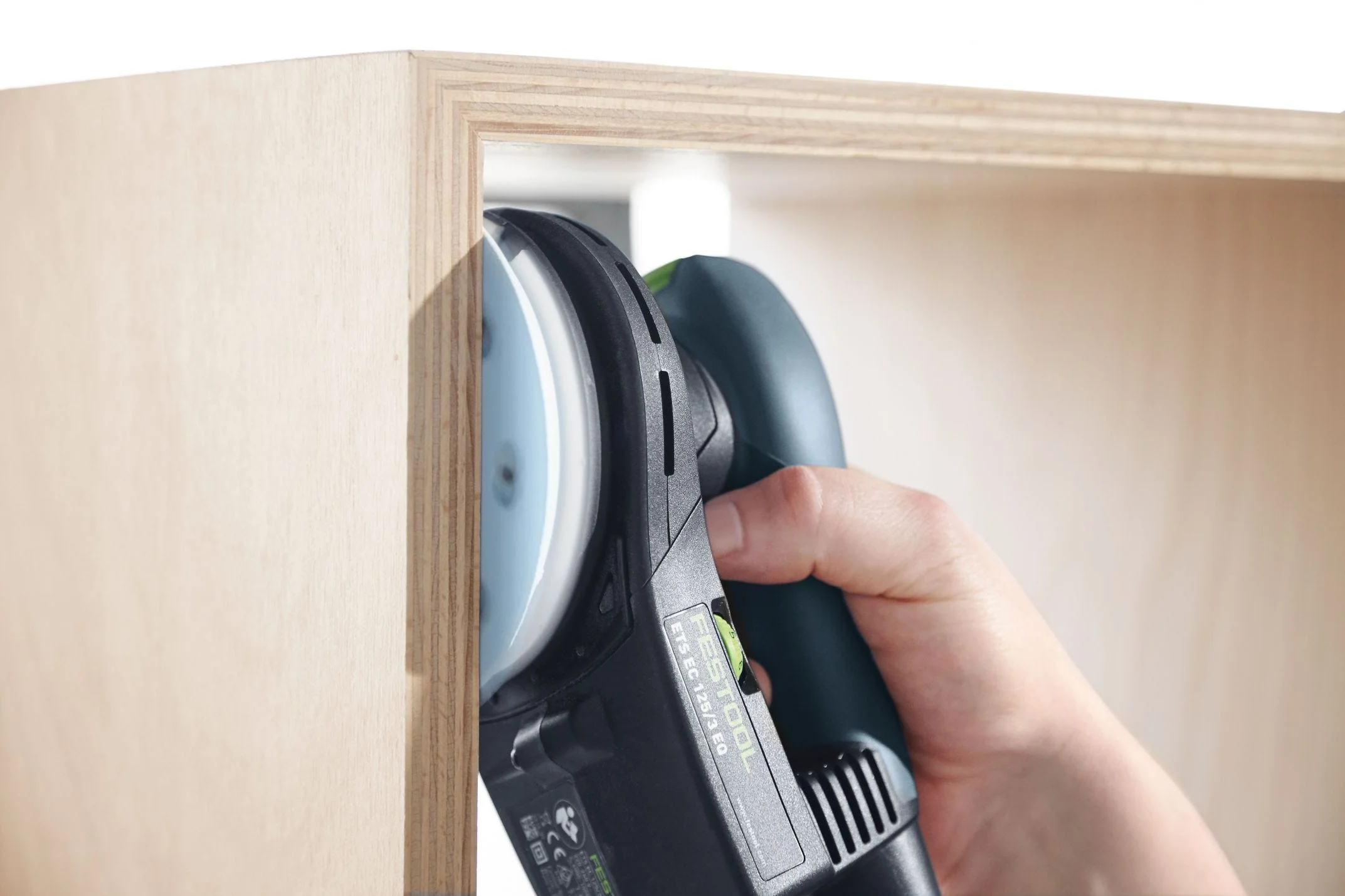 Festool ETS EC 125/3 EQ-Plus 125mm (5") Compact Brushless Finish Sander Set w/ Granat Abrasive Value Set Systainer - Image 8