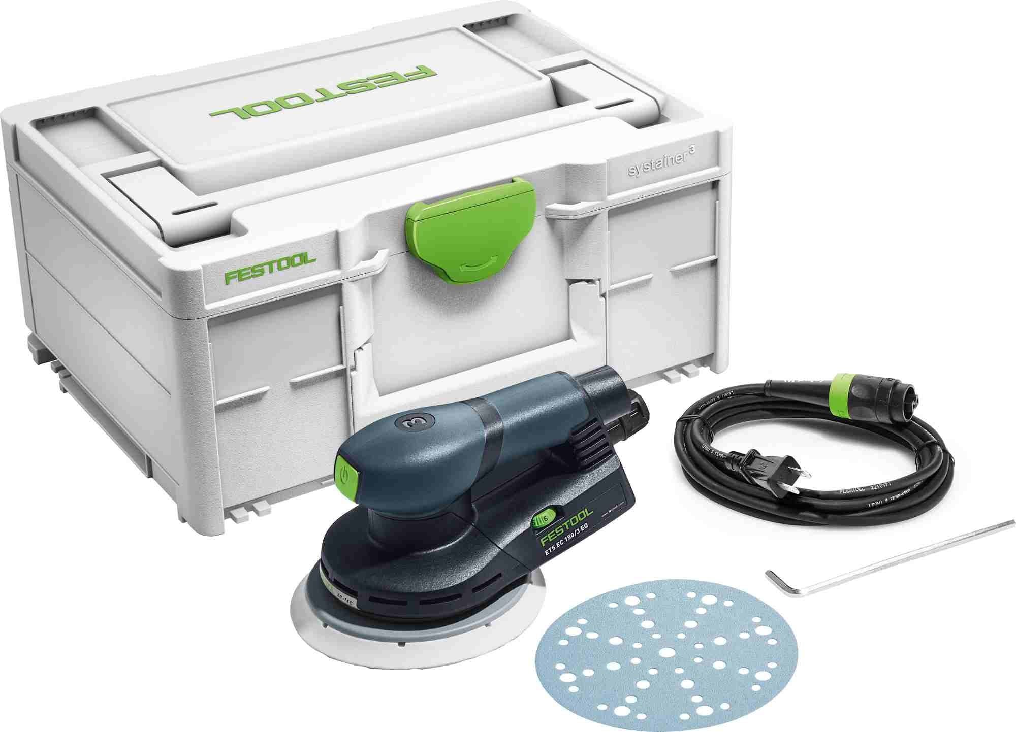 Festool ETS EC 150/3 EQ 150mm (6") Compact Finish Sander Set w/ Granat Abrasive Value Set Systainer - Image 12
