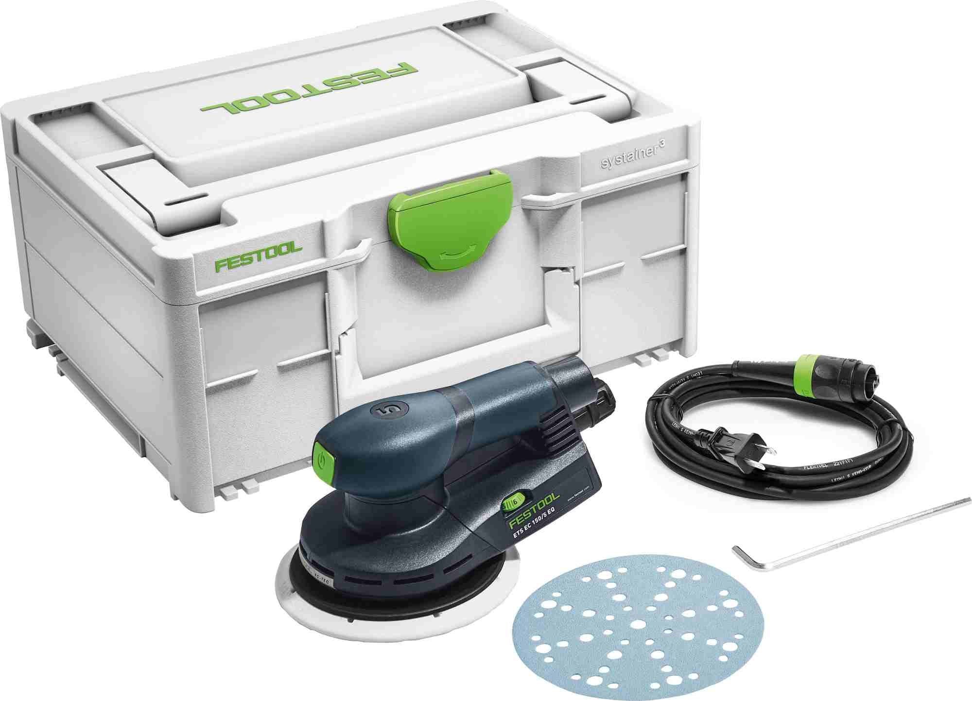 Festool ETS EC 150/5 EQ 150mm (6") Compact Finish Sander Set w/ Granat Abrasive Value Set Systainer - Image 11