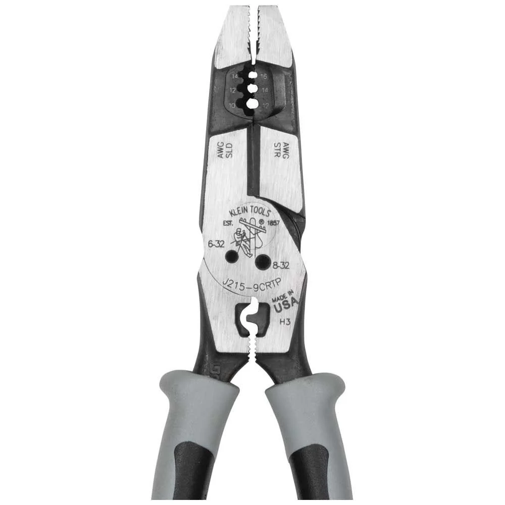 Klein Tools J2159CRTP Hybrid Pliers with Crimper, Fish Tape Puller and Wire Stripper - Image 5