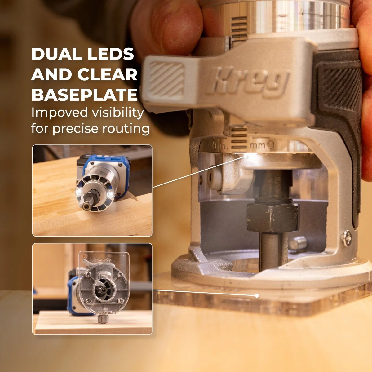 Kreg KPTRT025A 20V Ionic Drive Cordless 1/4-in Trim Router, Tool Only - Image 12