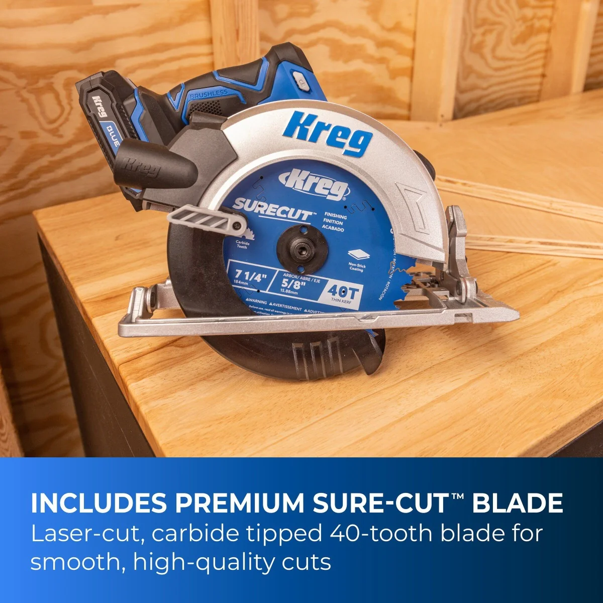 Kreg KPTCS725A 20V Ionic Drive 7-1/4-in Circular Saw, Tool Only - Image 4