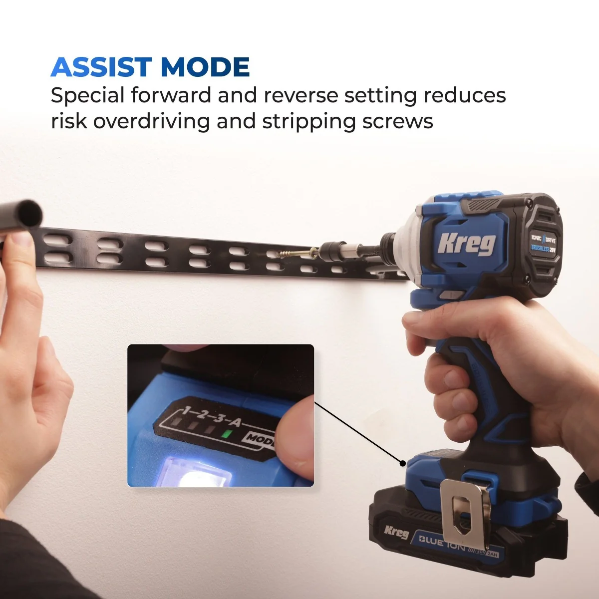 Kreg KPTDV025A 20V Ionic Drive 1/4-in Compact Impact Driver, Tool Only - Image 6