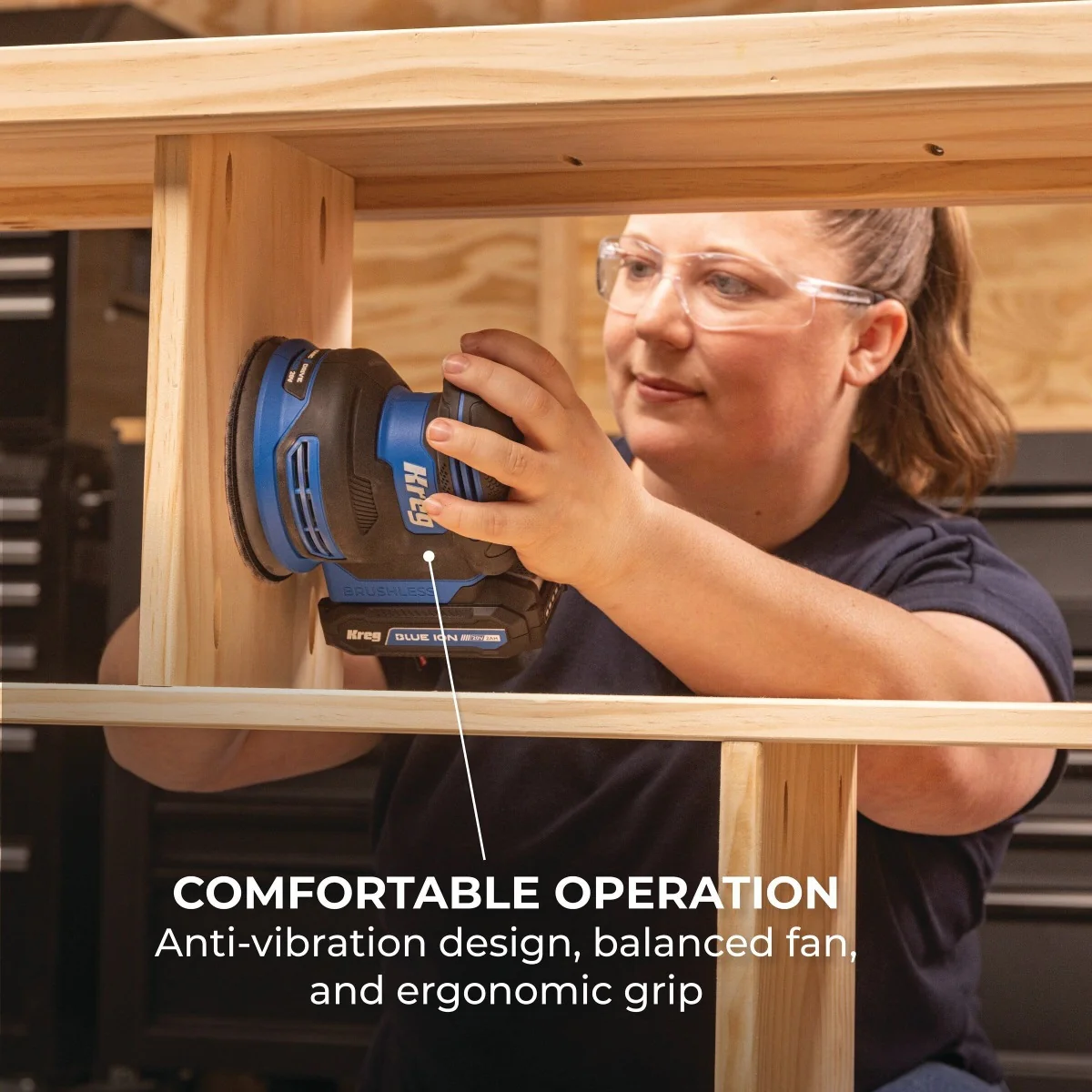 Kreg KPTRS500A 20V Ionic Drive Cordless 5-in Random Orbit Sander, Tool Only - Image 4