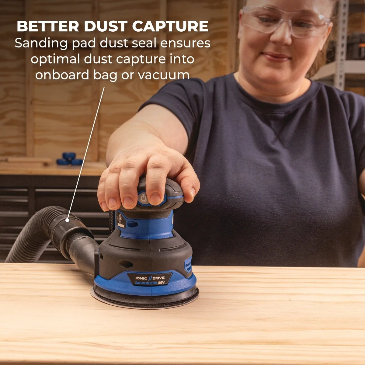 Kreg KPTRS500A 20V Ionic Drive Cordless 5-in Random Orbit Sander, Tool Only - Image 5