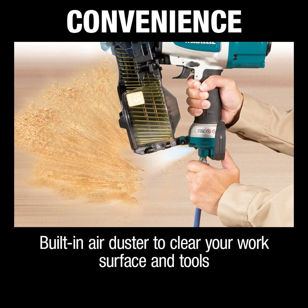 Makita AN613 15Ã‚Â° 2-1/2" Siding Coil Nailer - Image 3