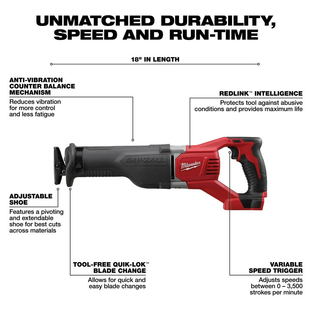 Milwaukee 2696-24 M18 Cordless 4-Tool Combo Kit - Image 5
