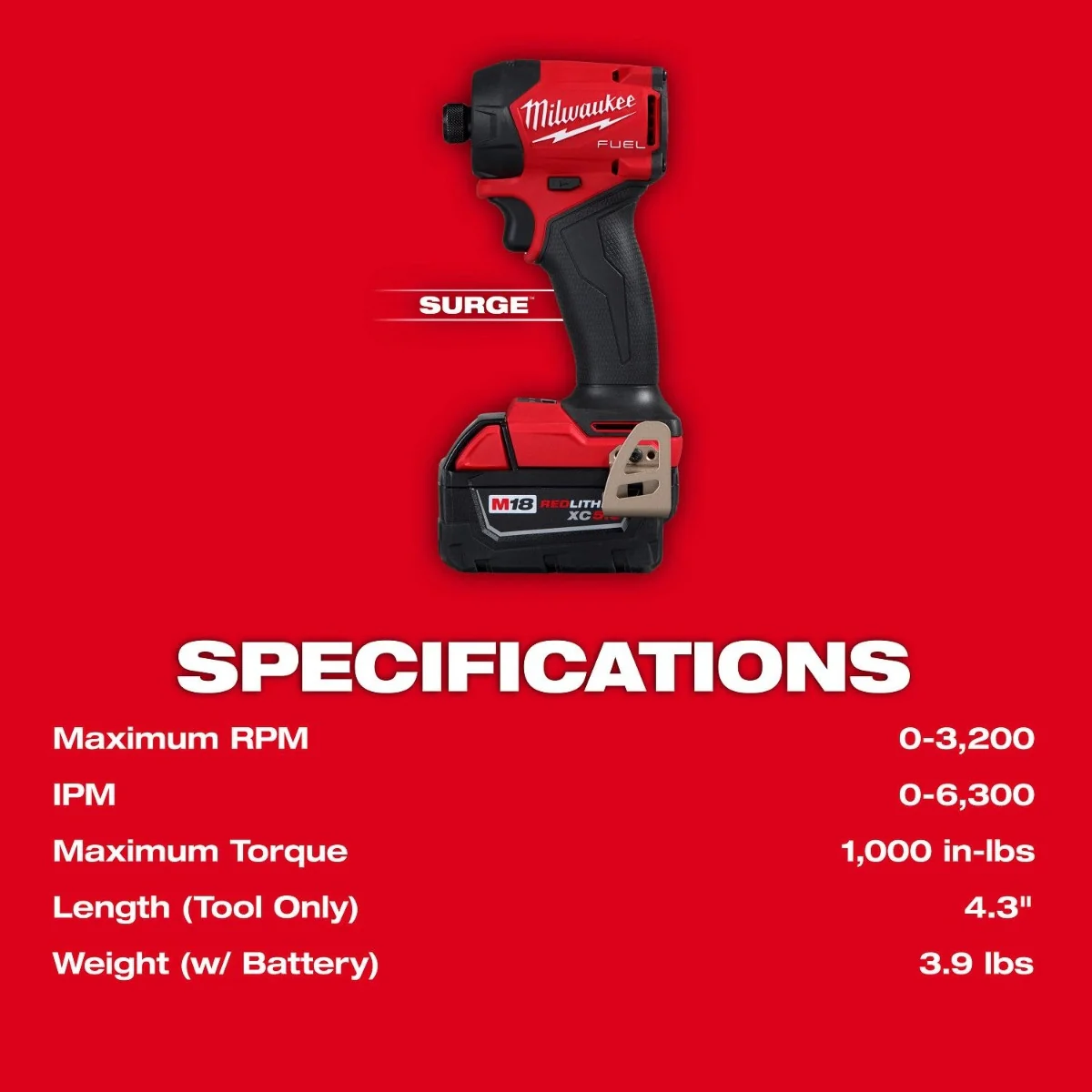 Milwaukee 2761-22 M18 FUEL SURGE 1/4" Hex Hydraulic Impact Driver 5.0Ah Kit - Image 11