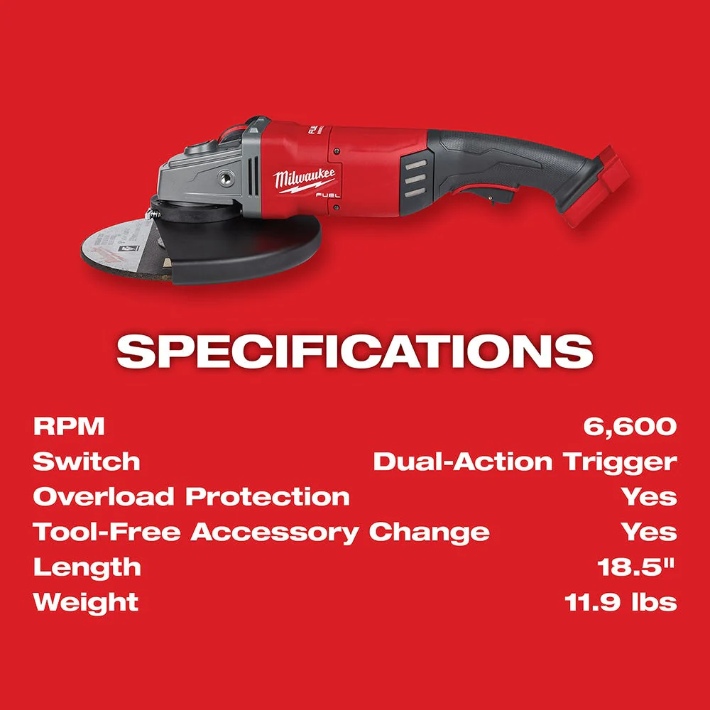 Milwaukee 2785-20 M18 FUEL 7" / 9" Large Angle Grinder, Tool Only - Image 8