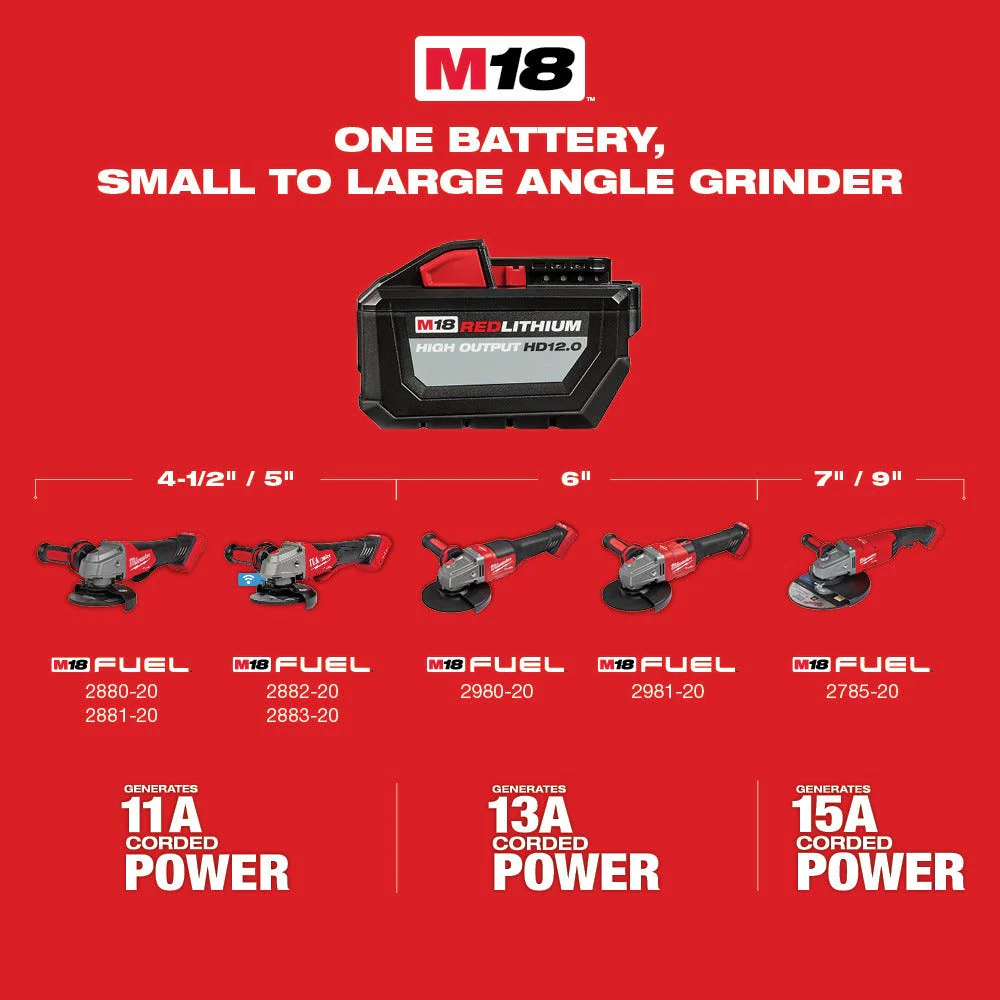 Milwaukee 2882-22 M18 FUEL 4-1/2" / 5" Braking Grinder w/ ONE-KEY Paddle Switch, No-Lock Kit - Image 13