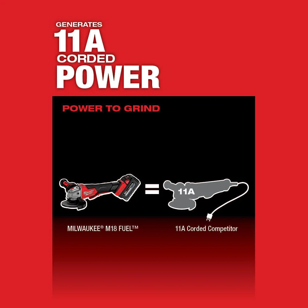 Milwaukee 2882-22 M18 FUEL 4-1/2" / 5" Braking Grinder w/ ONE-KEY Paddle Switch, No-Lock Kit - Image 5