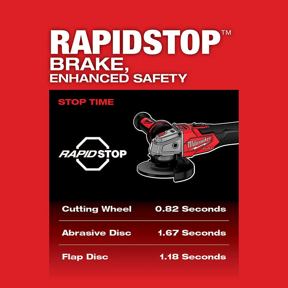 Milwaukee 2883-20 M18 FUEL 4-1/2" / 5" Braking Grinder w/ ONE-KEY Slide Switch, Lock-On - Image 5