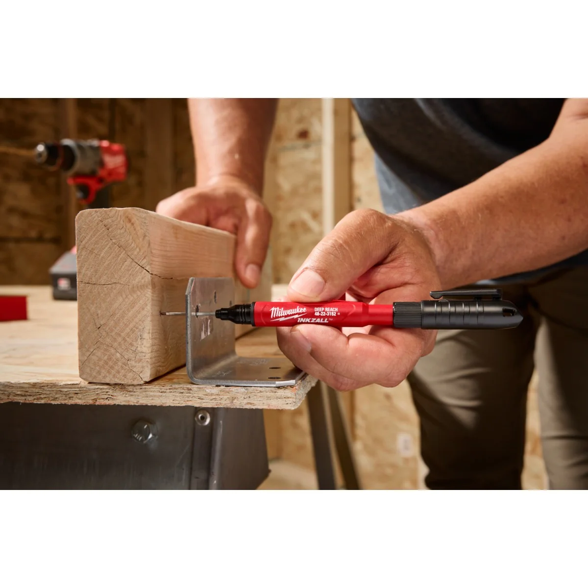 Milwaukee 48-22-3152 INKZALL 2IN1 Deep Reach Ultra Fine Point Black Jobsite Marker - Image 3