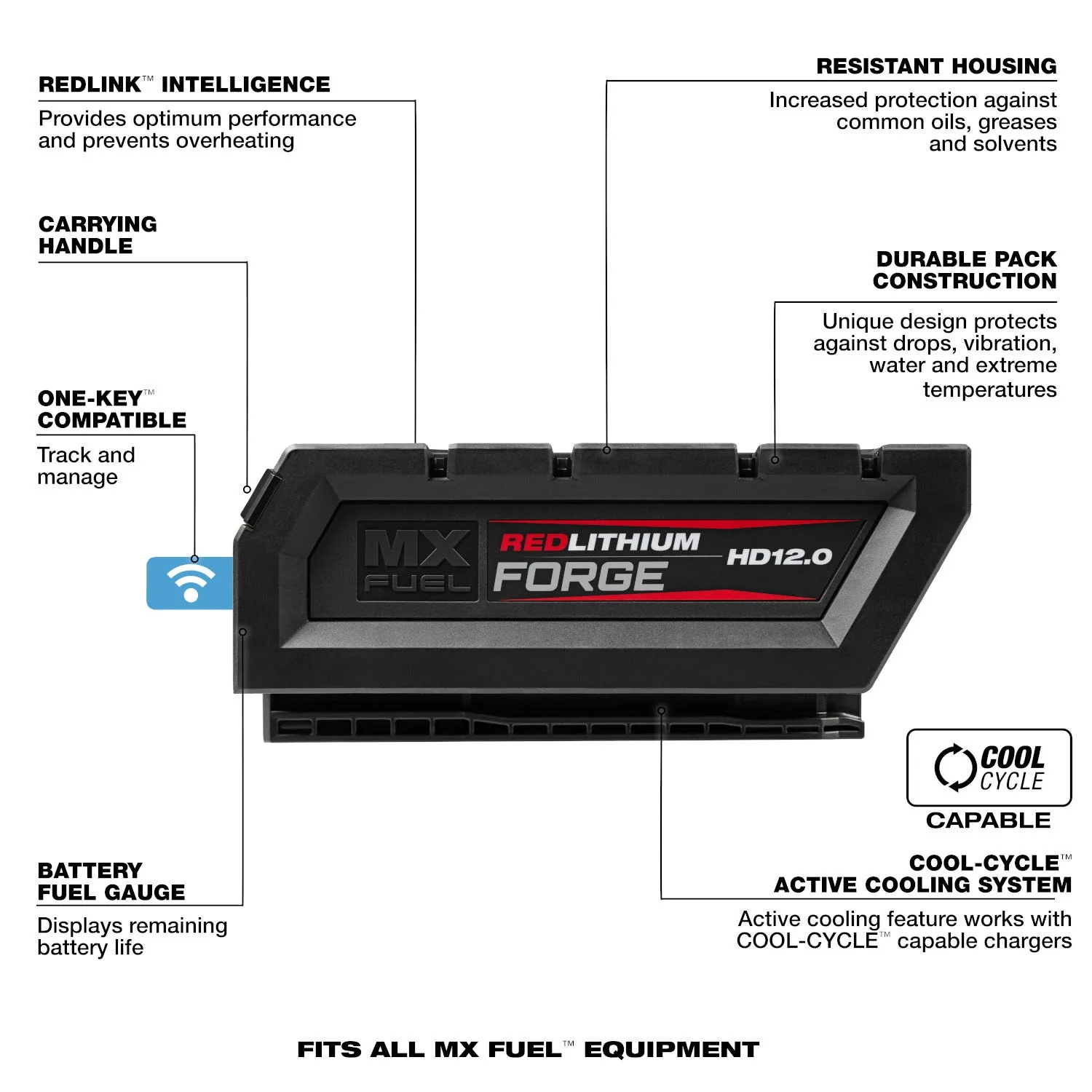 Milwaukee MXFHD812 MX FUEL REDLITHIUM FORGE HD12.0 BATTERY PACK - Image 8