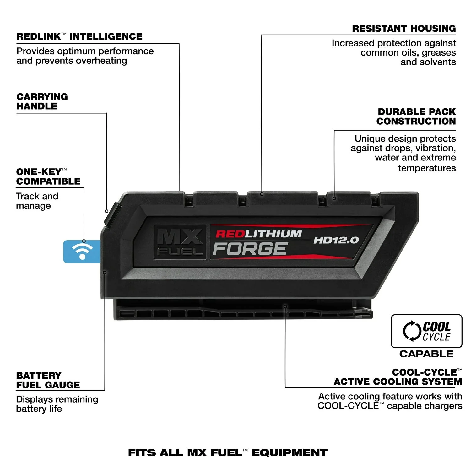 Milwaukee MXFSC-1HD12 MX FUEL REDLITHIUM FORGE HD12.0 BATTERY/SUPER CHARGER EXPANSION KIT - Image 9