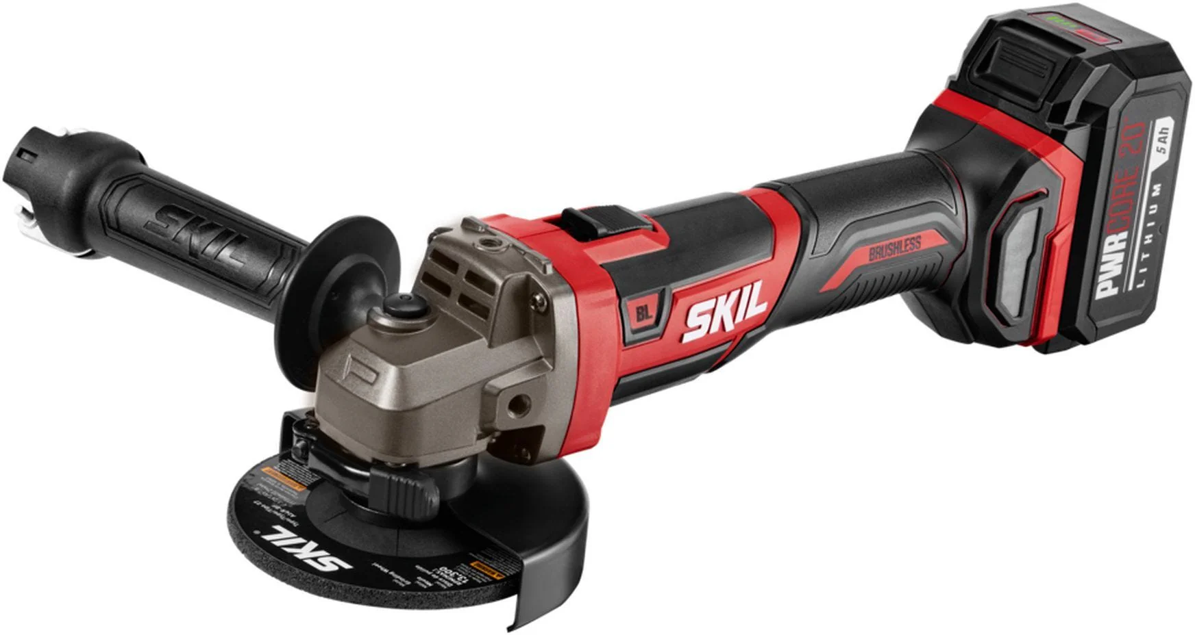 SKIL AG2907-1A PWRCore 20 Brushless 20V 4-1/2" Angle Grinder Kit with 5.0Ah Battery and PWR JUMP Charger - Image 3