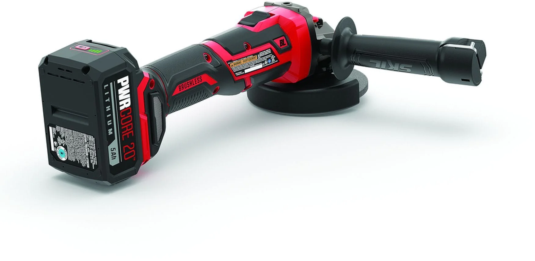 SKIL AG2907-1A PWRCore 20 Brushless 20V 4-1/2" Angle Grinder Kit with 5.0Ah Battery and PWR JUMP Charger - Image 5