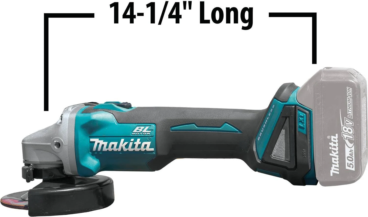 Makita XAG04Z-XRW01Z 18V LXT Cordless 4-1/2†/ 5" Cut-Off/Angle Grinder and 3/8" / 1/4" Sq. Drive Ratchet, Bare Tool Combo - Image 13